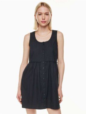 Aritzia Sunday Best COTTON POPLIN Mille Sleeveless Button-Up Mini Dress Small